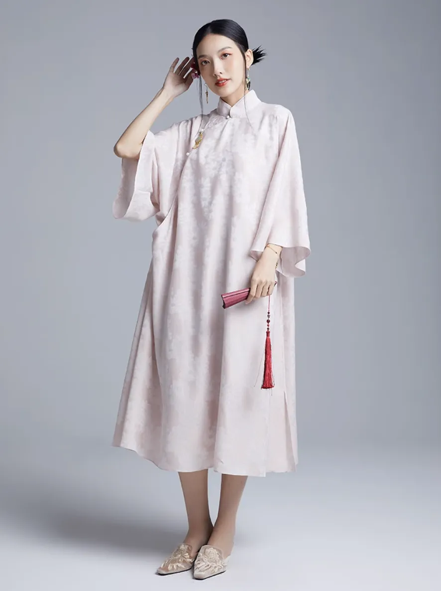 Loose Cheongsam New Chinese Style Dress, Blush