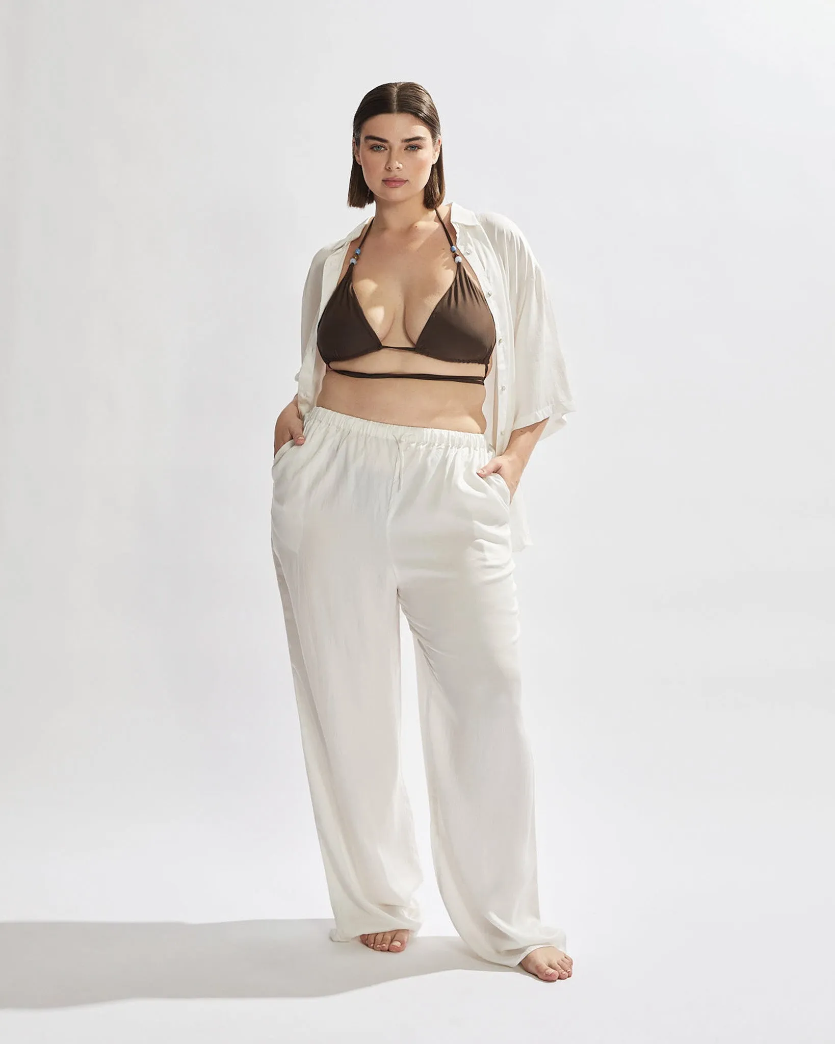 Mandy Pants Ivory Cropped