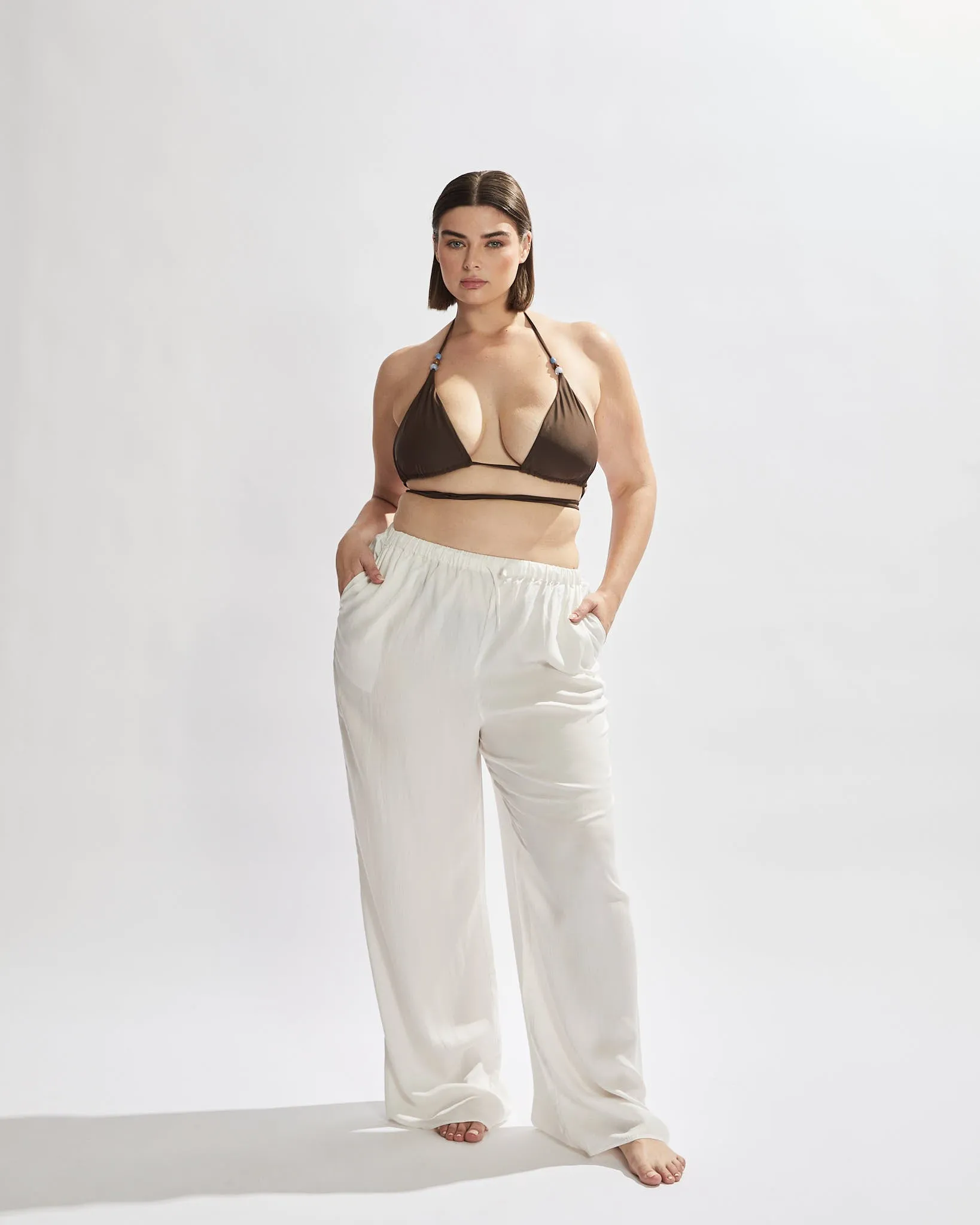 Mandy Pants Ivory Cropped