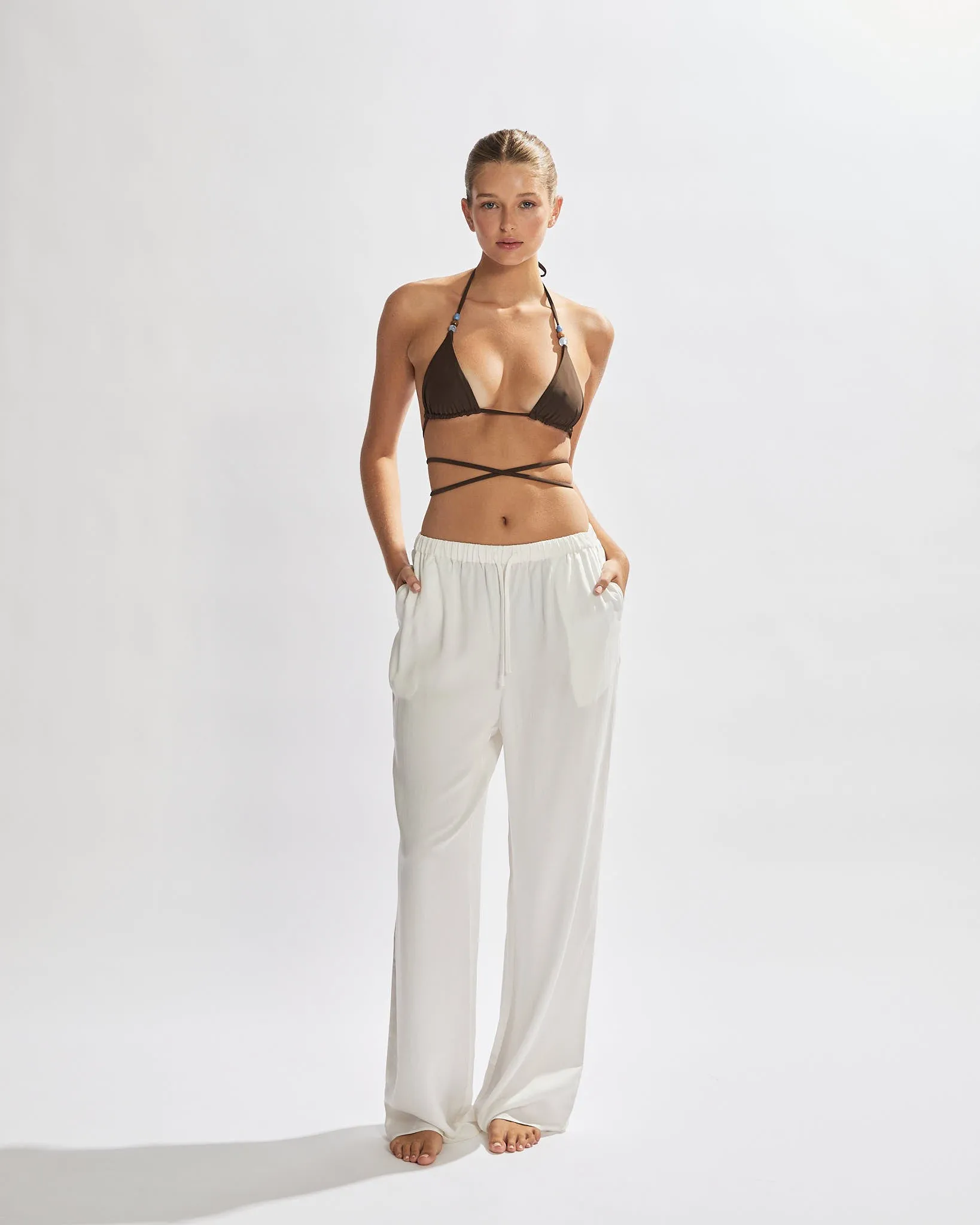 Mandy Pants Ivory Cropped