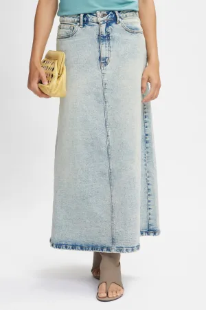 Manula Skirt in Light Blue Acid Wash