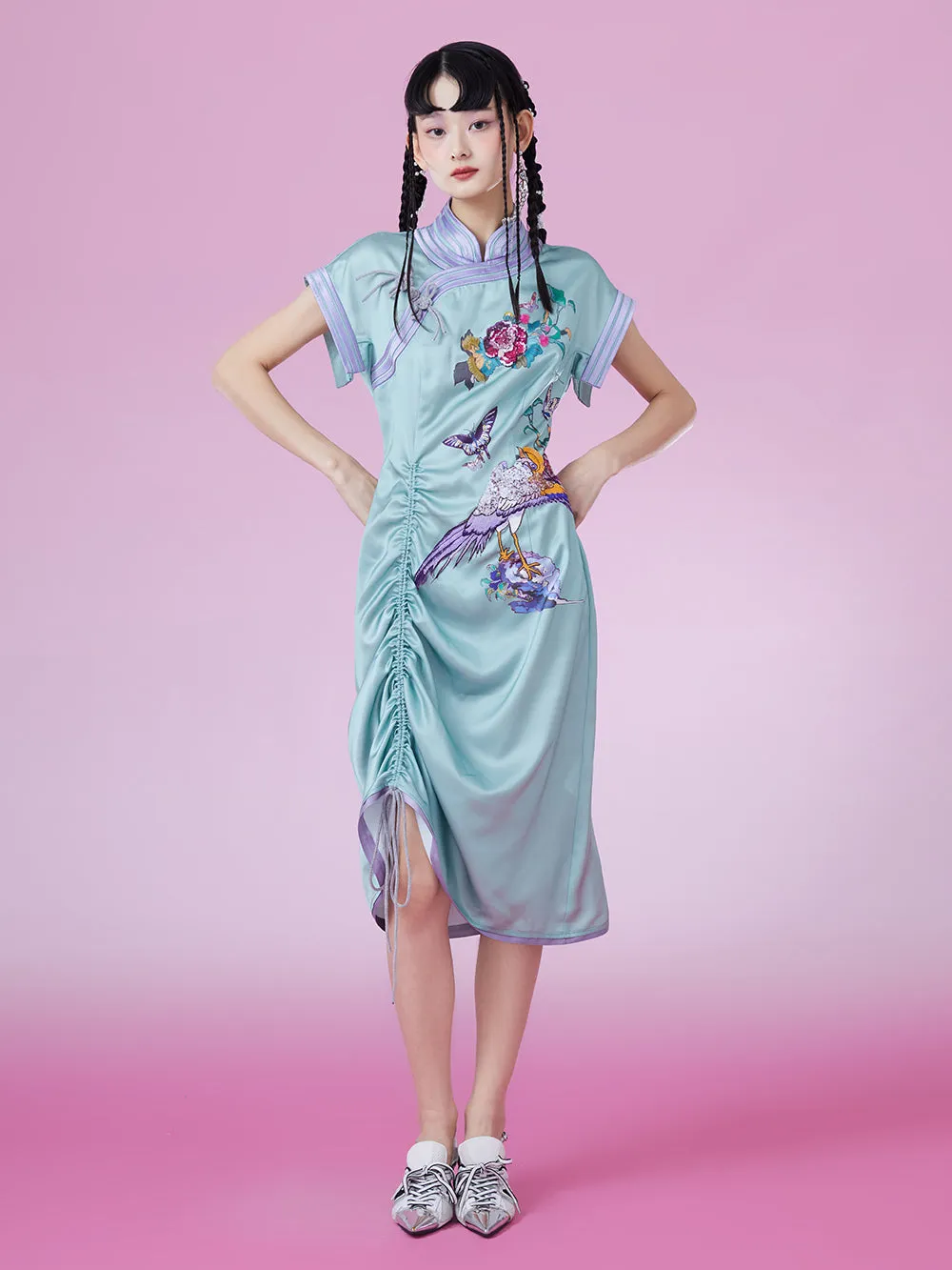 MUKZIN Embroidered Vntage Slim Charming Cheongsam