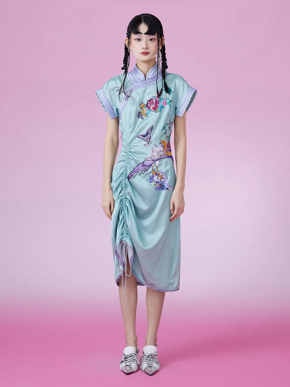 MUKZIN Embroidered Vntage Slim Charming Cheongsam