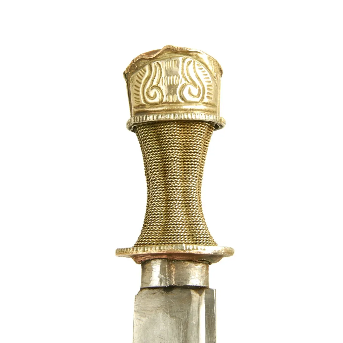 Original Himalayan Silver Mounted Dagger with Silver Covered Scabbard from the Kingdom of Bhutan