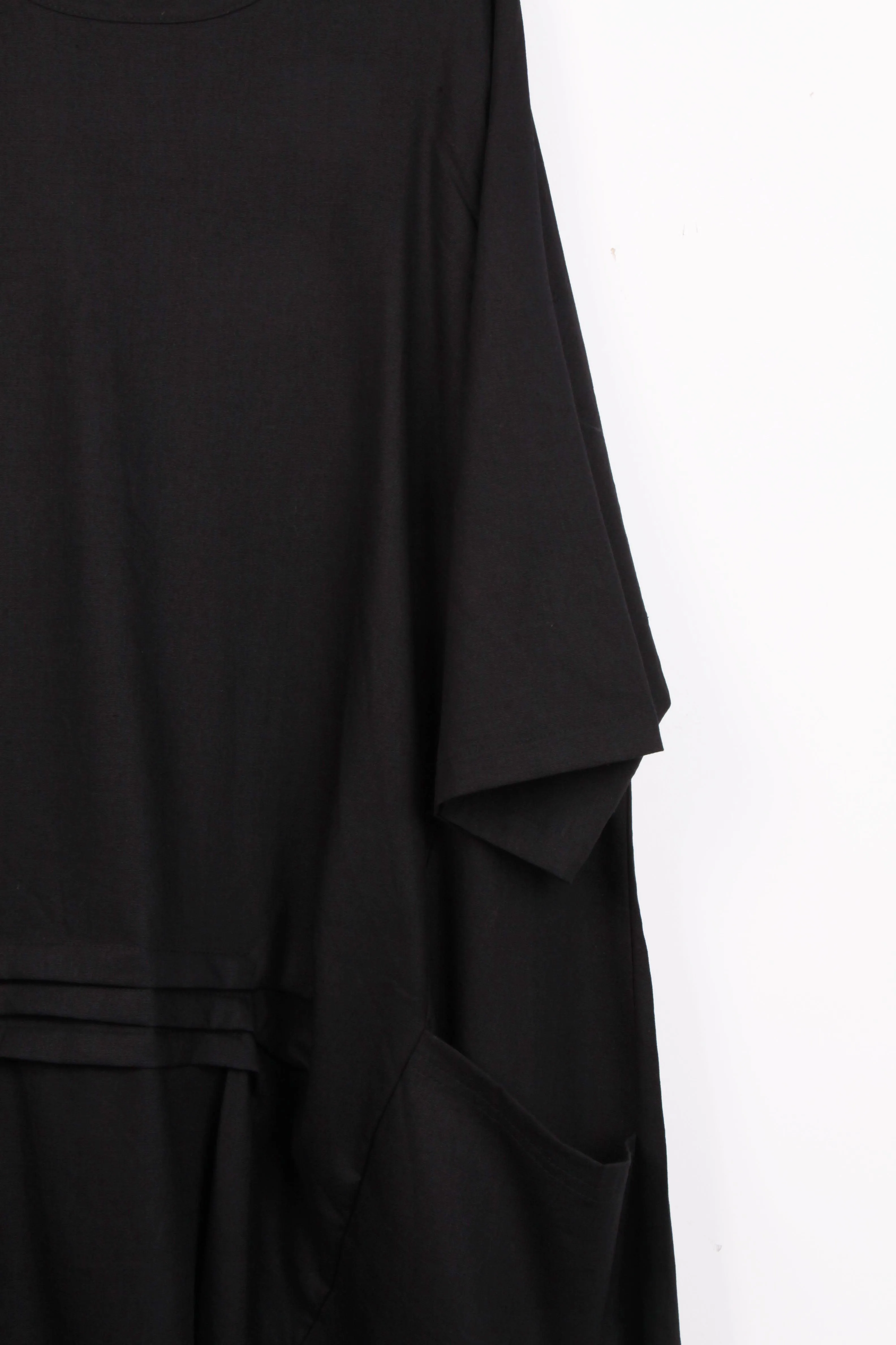 Oversized Pleat Detail Asymmetric Pocket Top