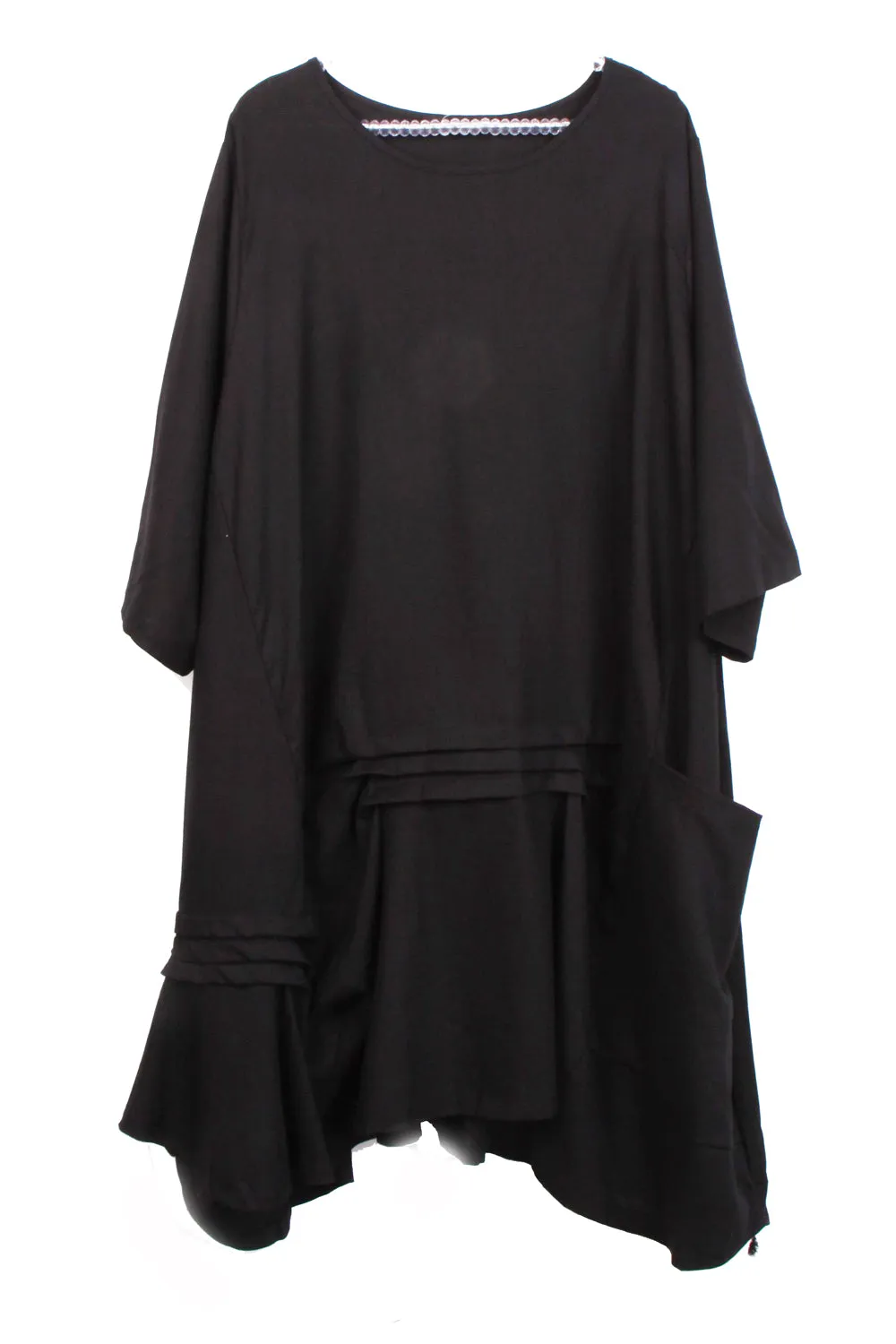 Oversized Pleat Detail Asymmetric Pocket Top