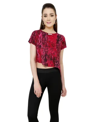 Pannkh Women's Asymmetric Crop Top