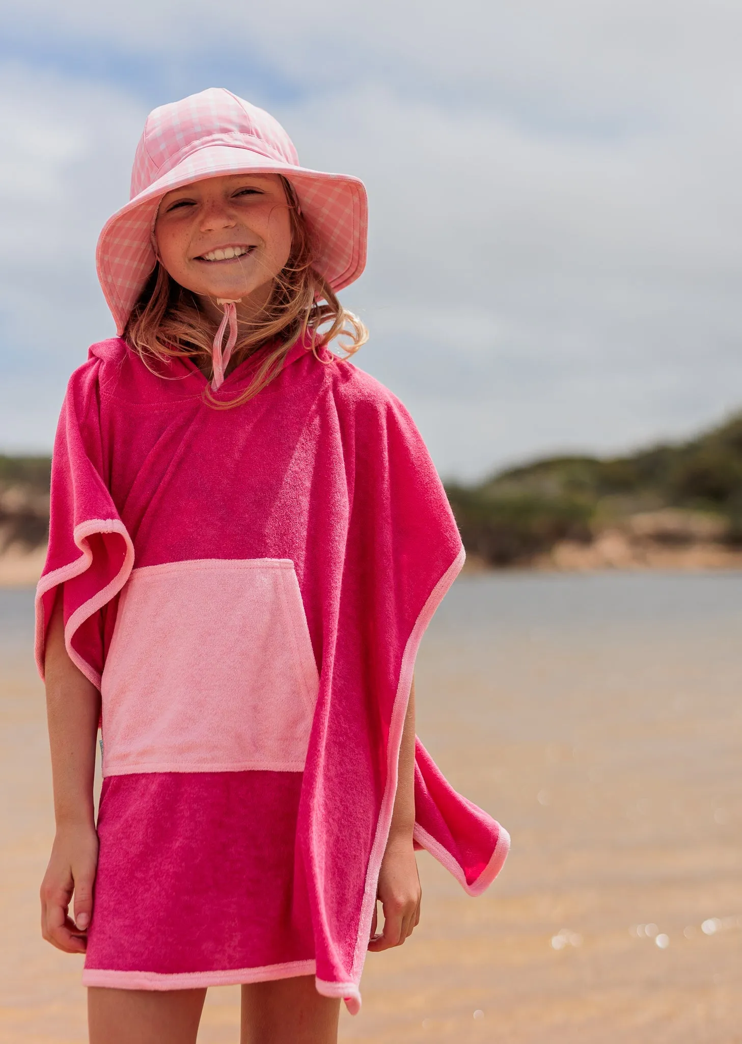 Pink Terry Towling Hooded Towel