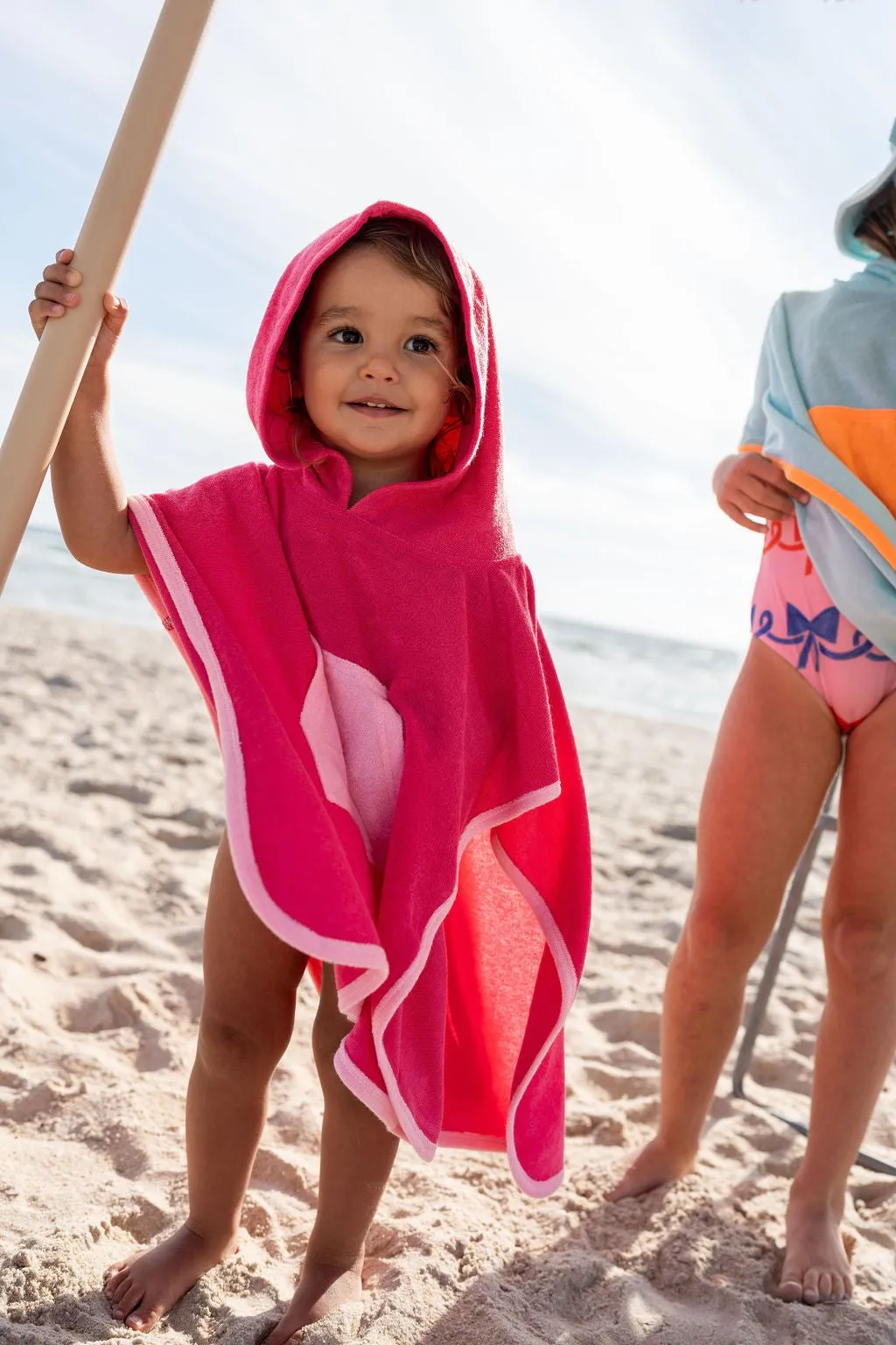 Pink Terry Towling Hooded Towel