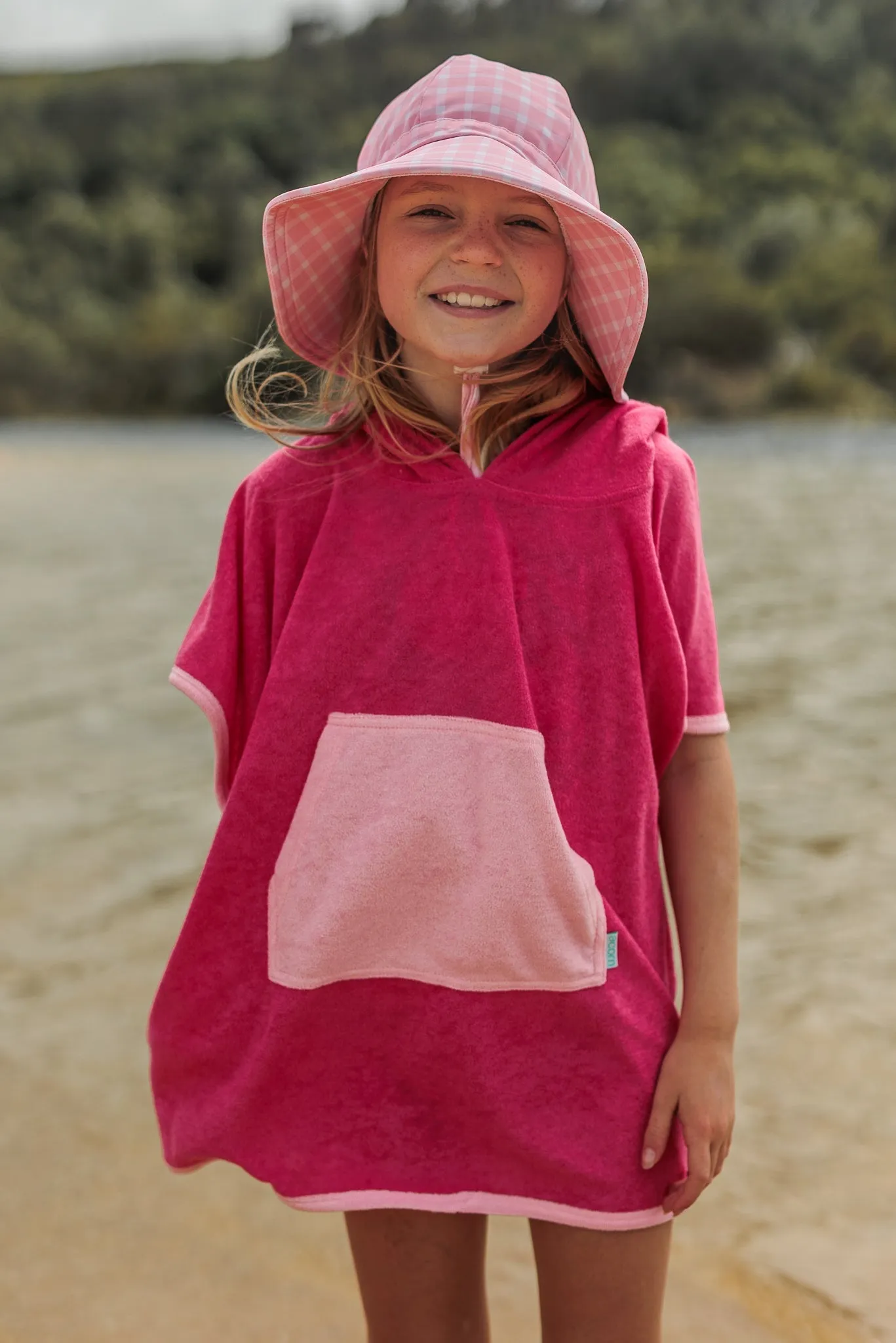 Pink Terry Towling Hooded Towel