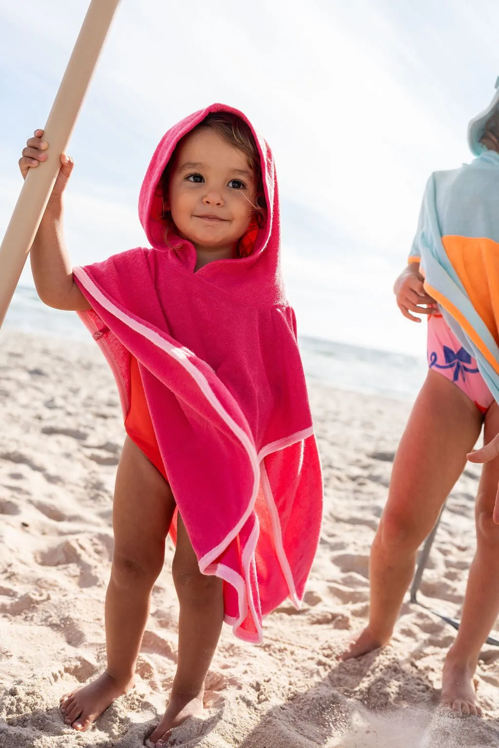 Pink Terry Towling Hooded Towel