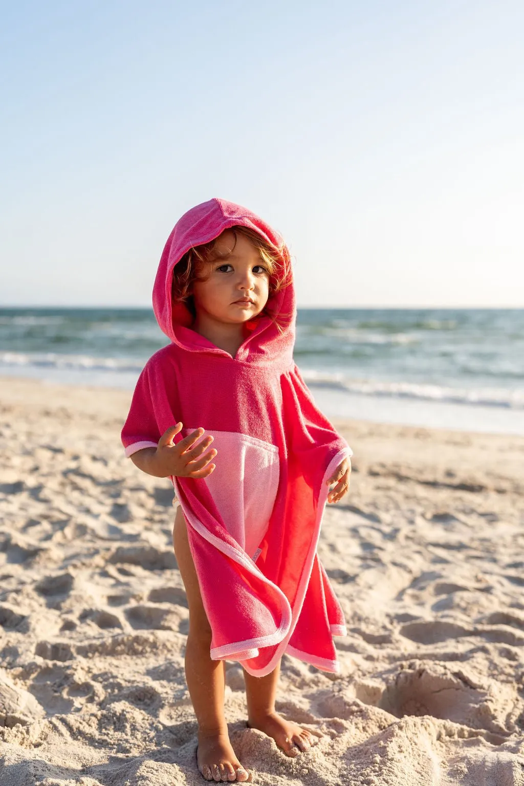 Pink Terry Towling Hooded Towel