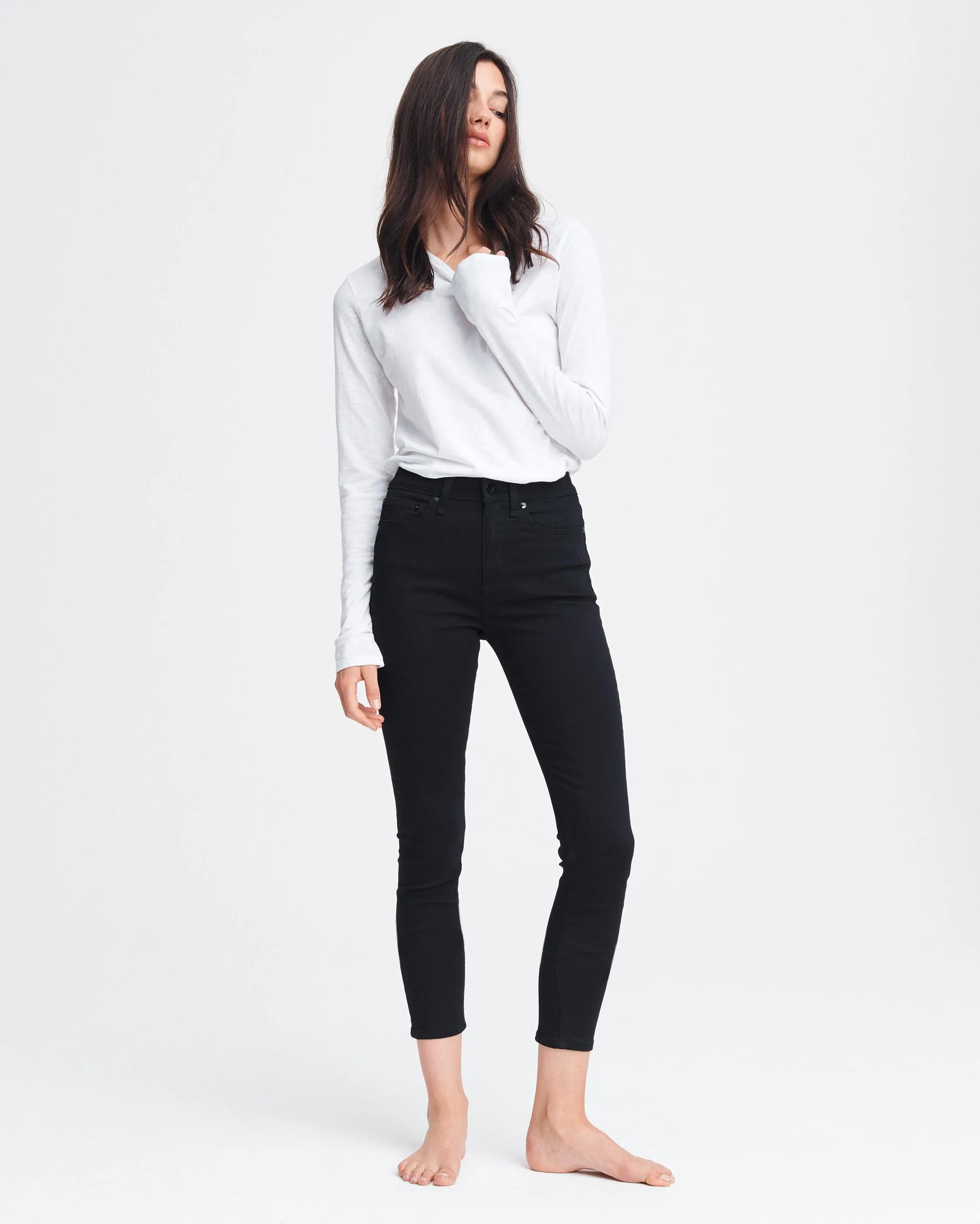 Rag & Bone - Nina High-Rise Ankle Skinny in Black