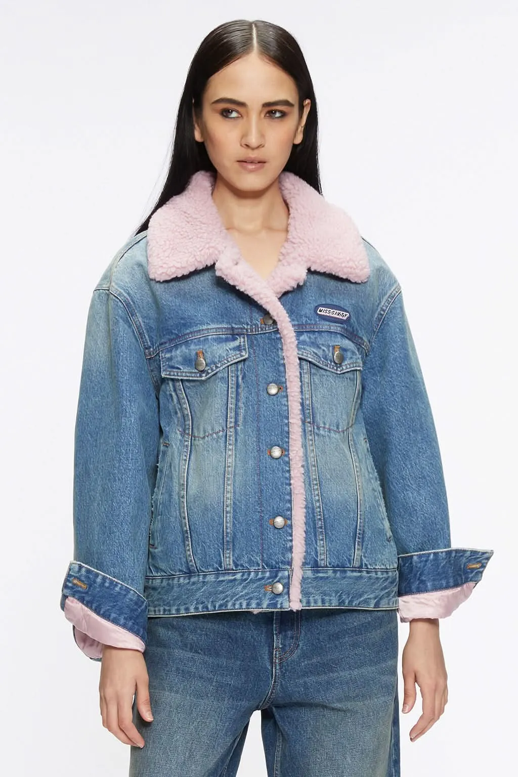 Shearling Collar Denim Jacket