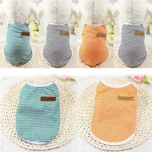 Summer Pet Dog Clothes Cotton Striped Vest t shirt