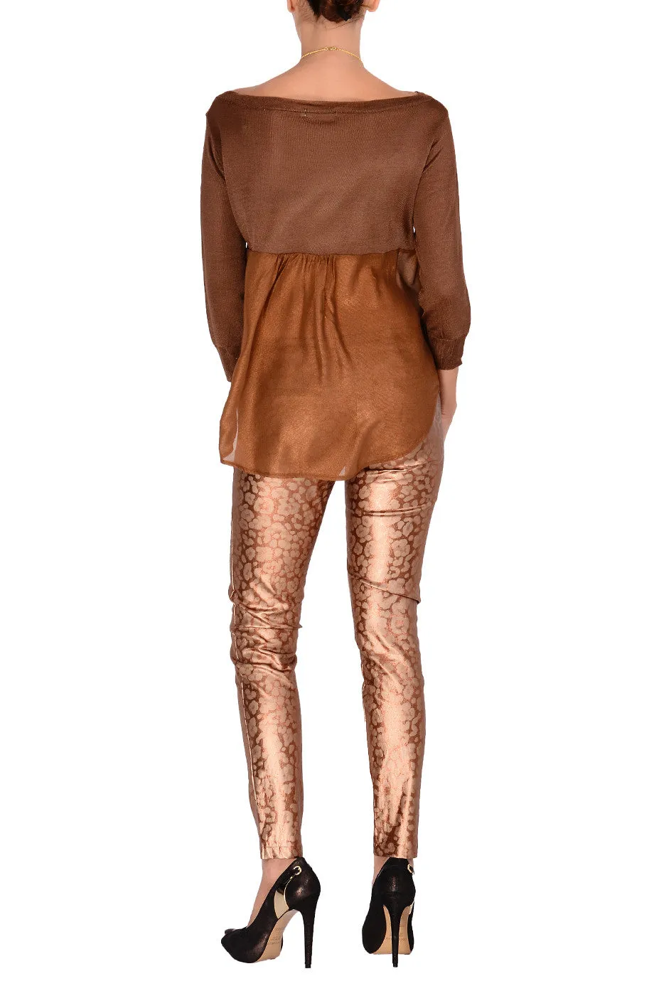 TAMILA Bronze Sheer Blouse