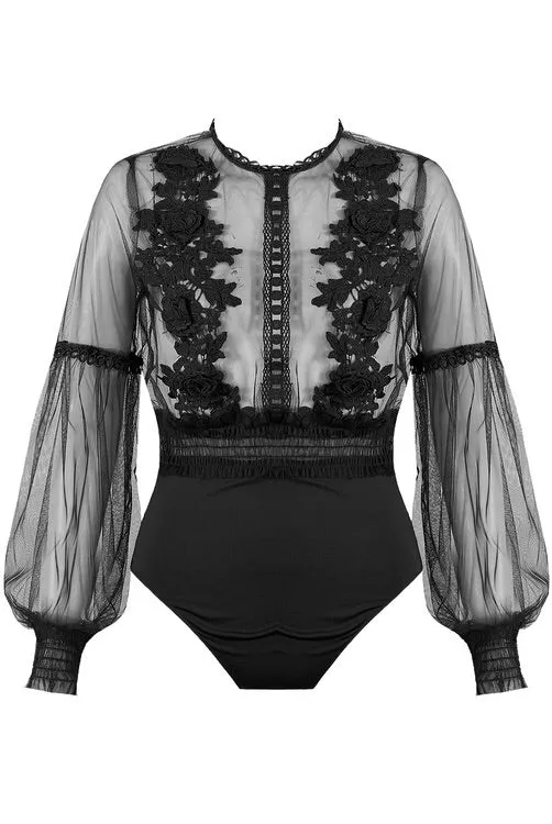 Temptation Lace Bodysuit (Black)