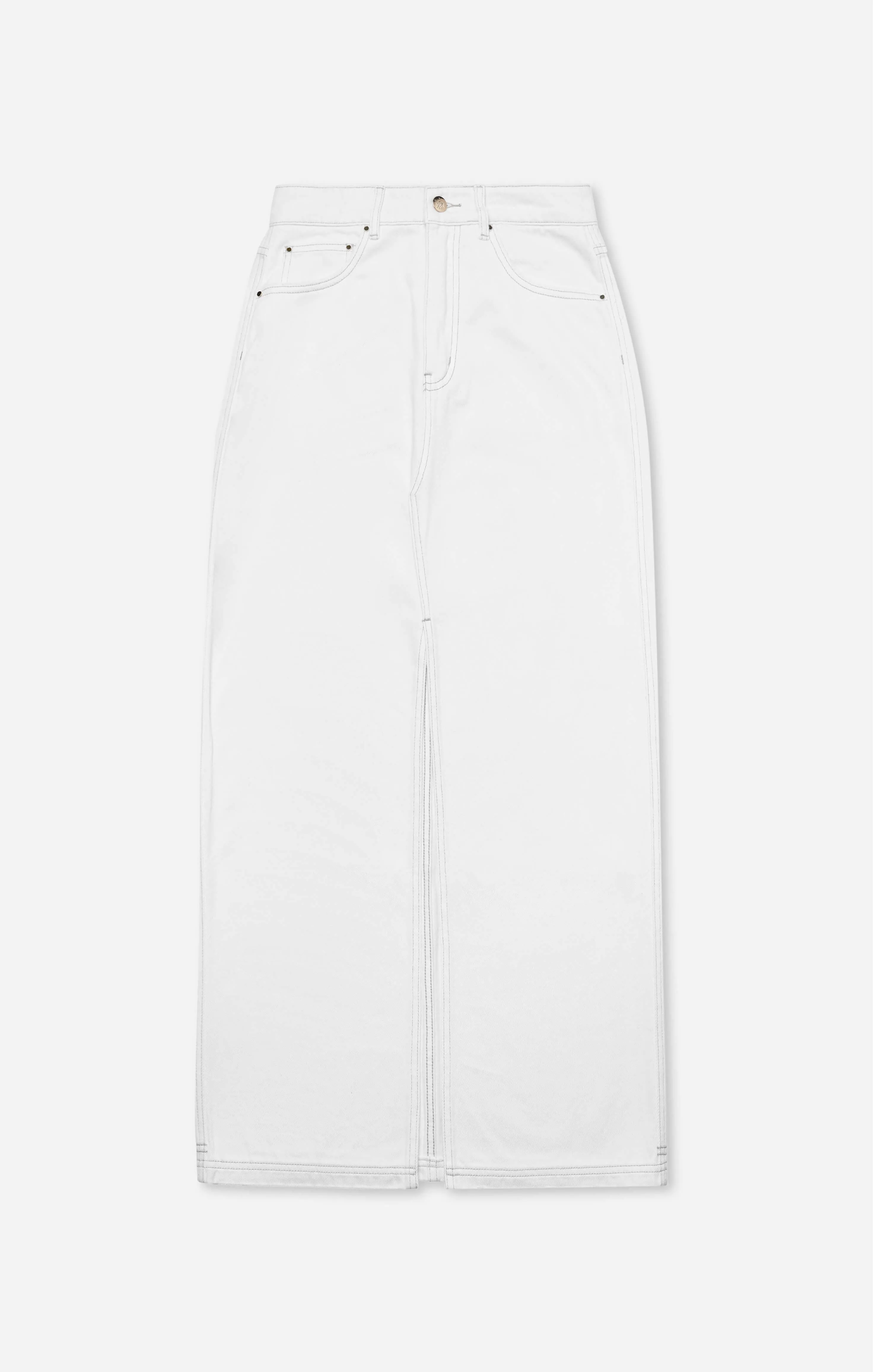 THE DENIM MAXI SKIRT - CRISP WHITE