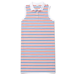 The Polo Dress - White/True Blue/Poppy