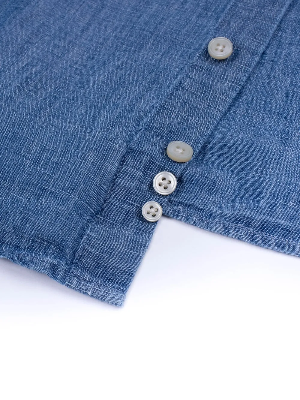 Tintoria Mattei Linen Denim Shirt Mid Blue