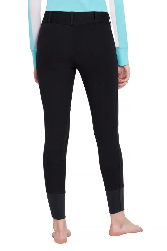 TuffRider Ladies Ribb Lowrise Wide Waistband Knee Patch Breeches