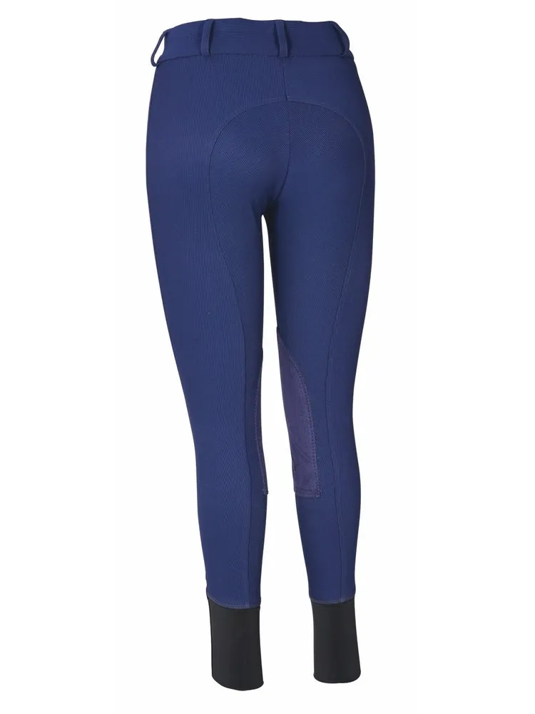 TuffRider Ladies Ribb Lowrise Wide Waistband Knee Patch Breeches