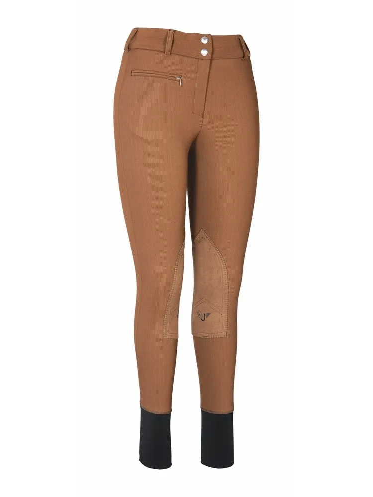 TuffRider Ladies Ribb Lowrise Wide Waistband Knee Patch Breeches