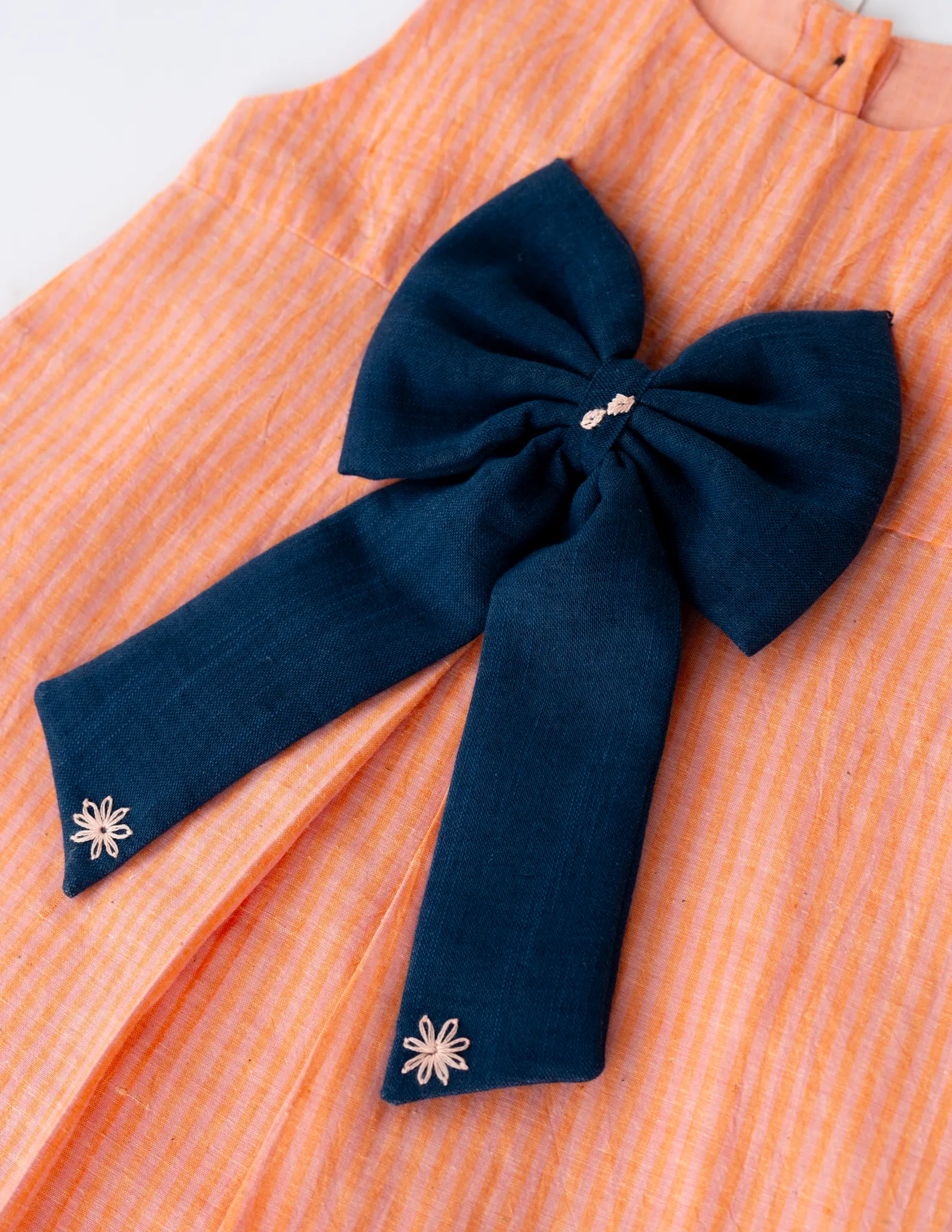 Vintage Bow Dress For Girls | Handwoven Cotton