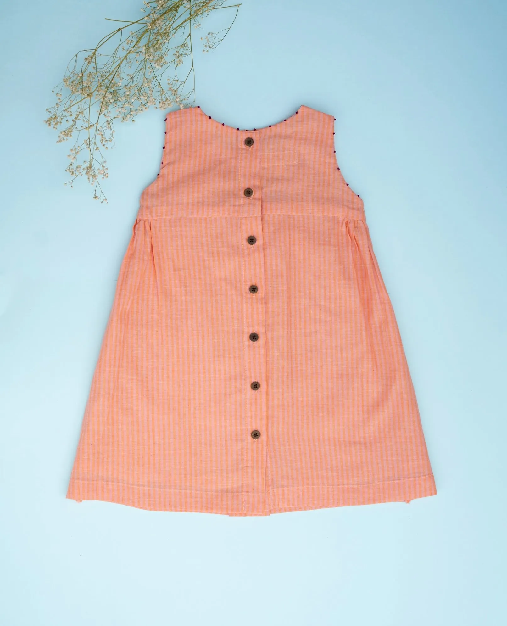 Vintage Bow Dress For Girls | Handwoven Cotton