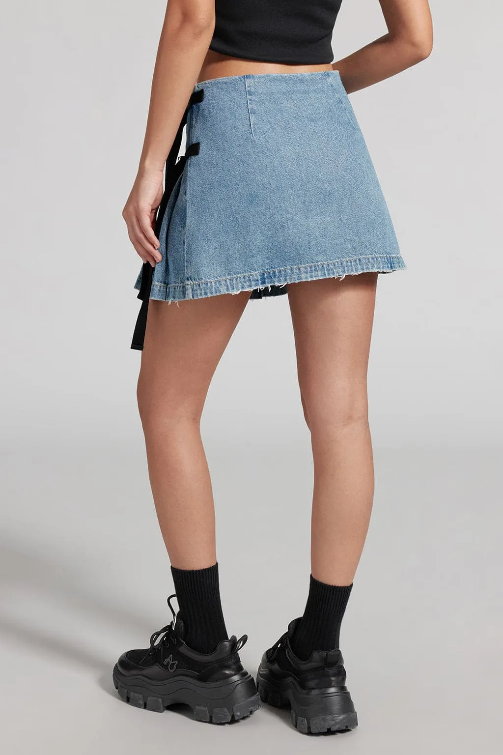 Vintage Slim Denim A-Line Skirt