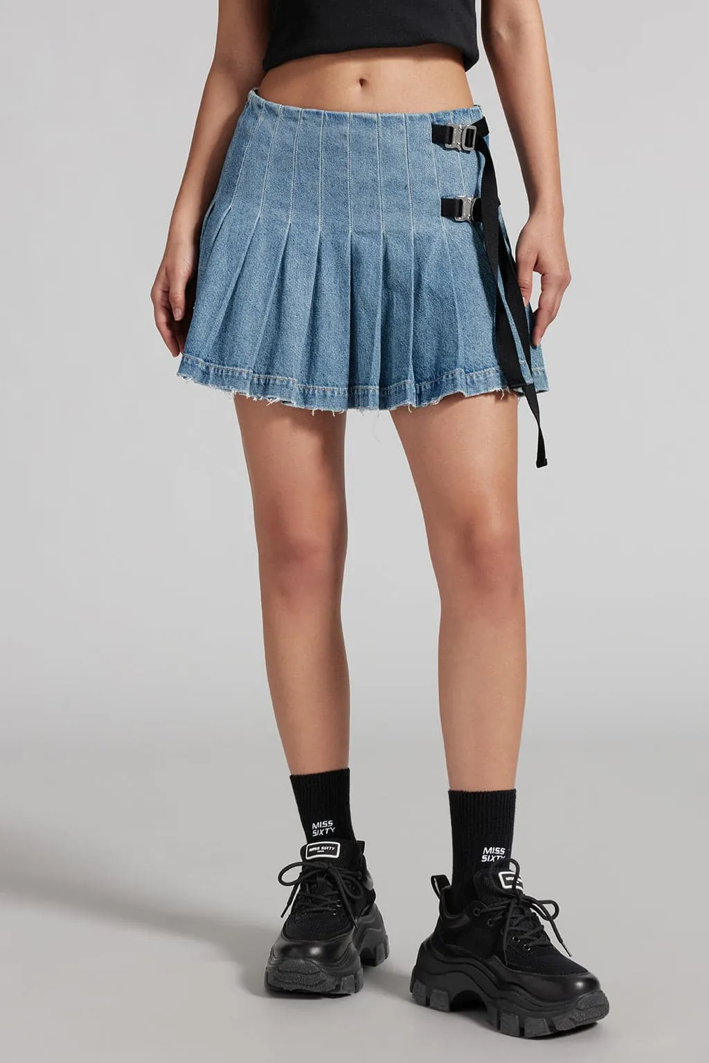 Vintage Slim Denim A-Line Skirt