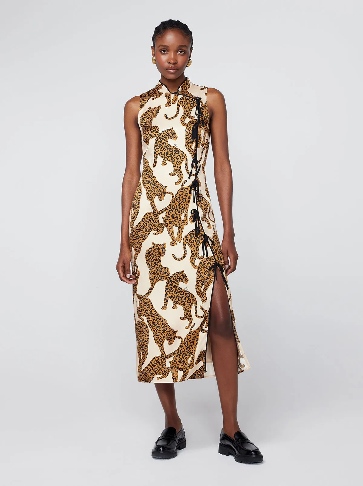 Virginia Leopards Print Midi Dress