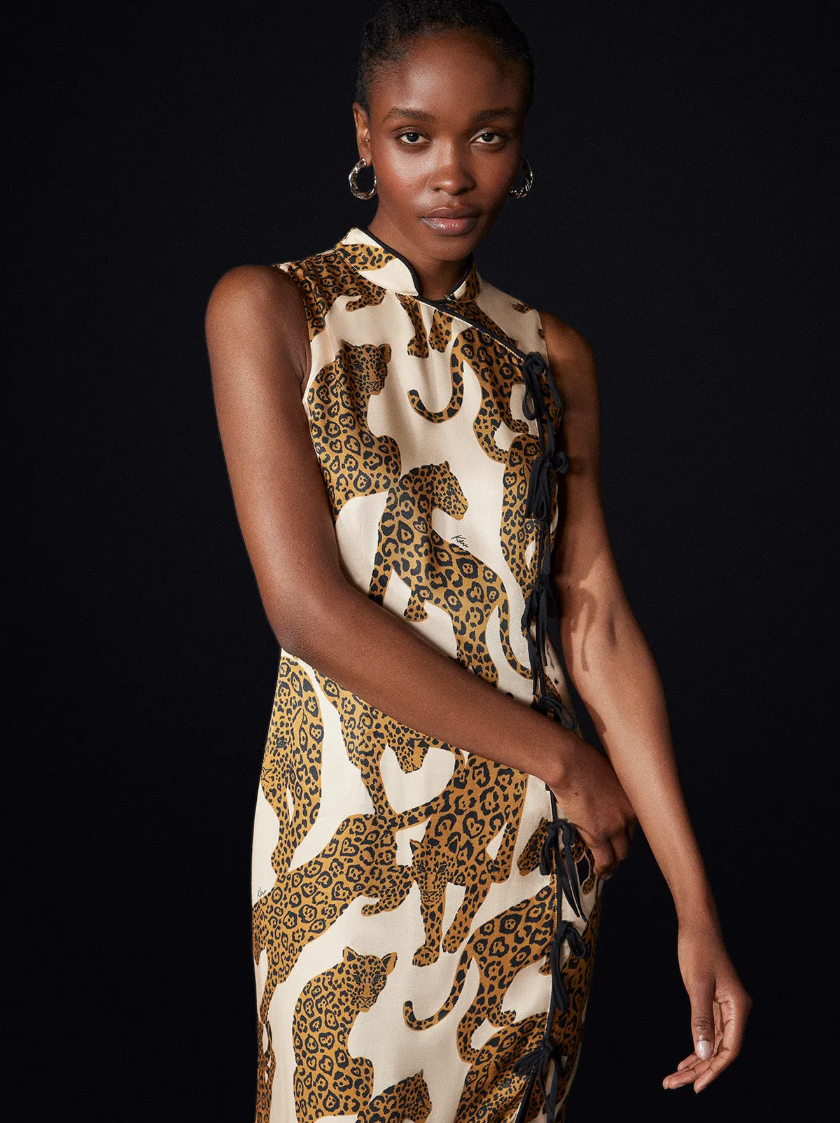 Virginia Leopards Print Midi Dress