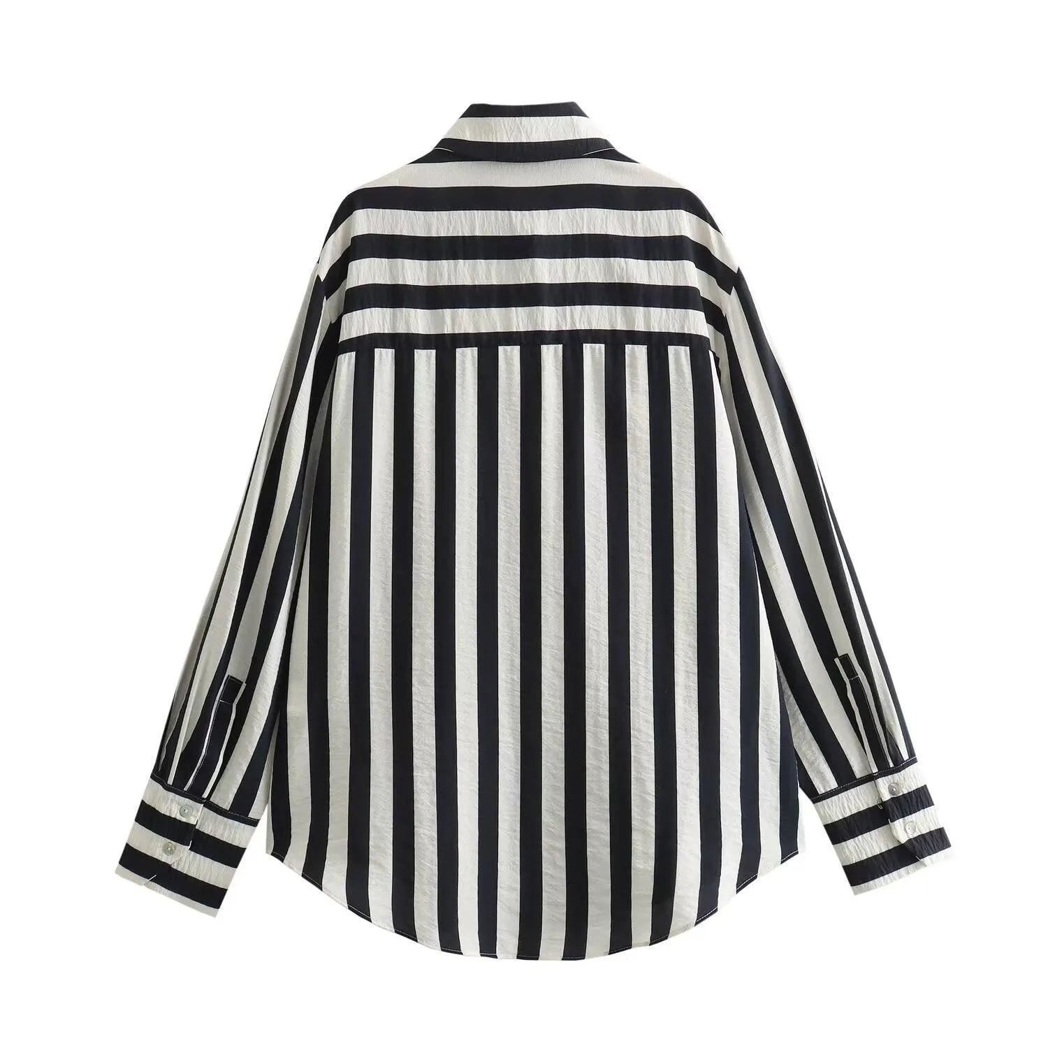 Women's Long Sleeve Loose Casual Striped Shirt