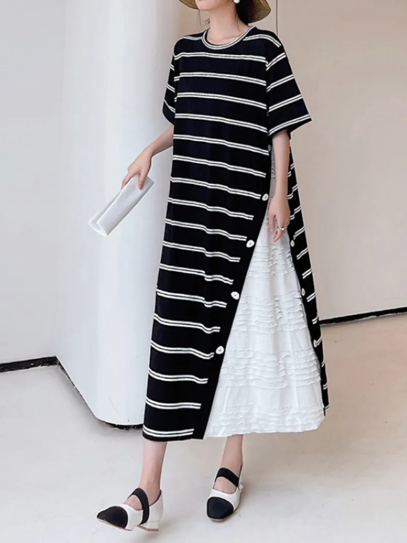 Women's Summer Casual Party Wrap Maxi Dresses Short Sleeve A Line Long Tiered Sun dress