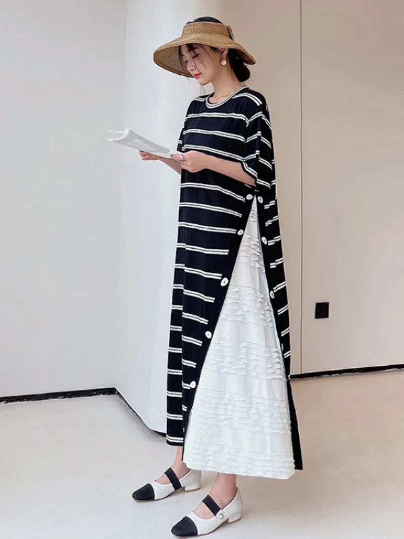 Women's Summer Casual Party Wrap Maxi Dresses Short Sleeve A Line Long Tiered Sun dress