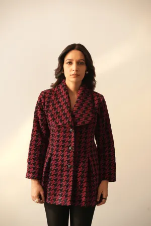 Wool Red Woman's Office Winter Jacket